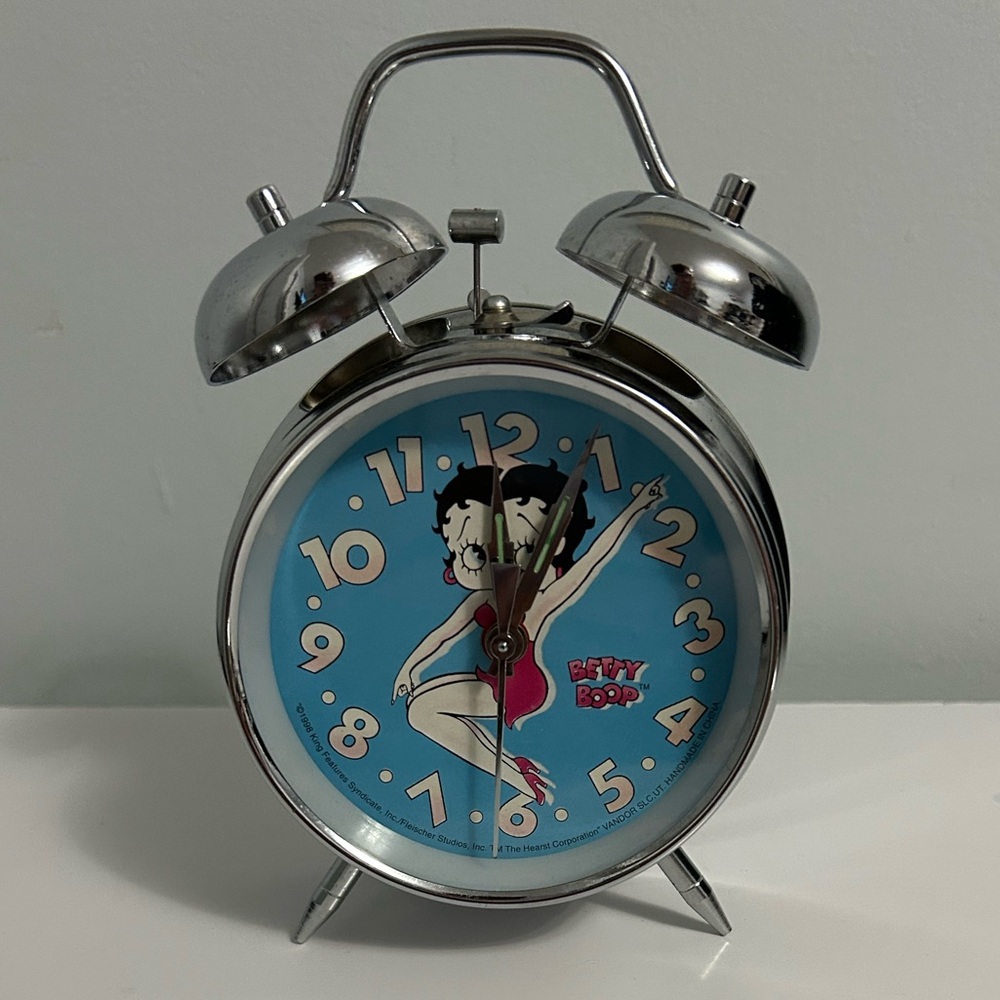 Betty Boop Retro Blue and Silver Alarm Clock